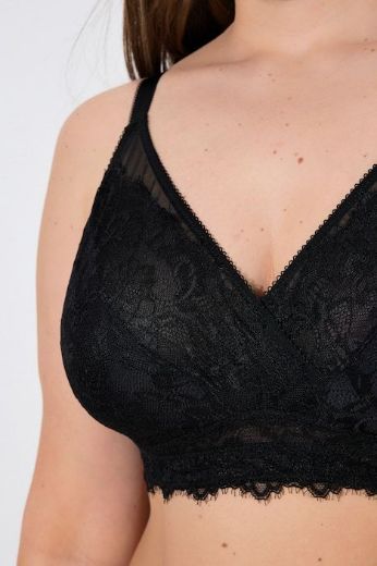 Moda za polnejše Grudnjak bez žice s dodatkom čipke plus velikost, xxl, Ulla Popken in Johann Popken (JP1880)