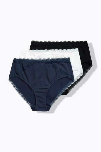 Moda za polnejše Gaćice midi 3 komada plus velikost, xxl, Ulla Popken in Johann Popken (JP1880)