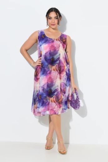 Moda za polnejše Haljina midi bez rukava A kroja plus velikost, xxl, Ulla Popken in Johann Popken (JP1880)