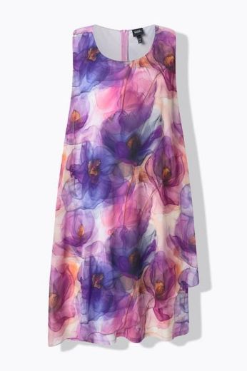 Moda za polnejše Haljina midi bez rukava A kroja plus velikost, xxl, Ulla Popken in Johann Popken (JP1880)