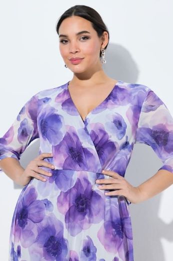 Moda za polnejše Haljina elegantna maxi 3/4 rukava plus velikost, xxl, Ulla Popken in Johann Popken (JP1880)