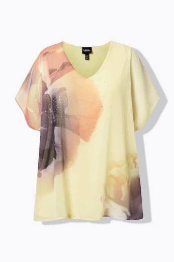 Moda za polnejše Bluza kratkih rukava V ovratnika plus velikost, xxl, Ulla Popken in Johann Popken (JP1880)