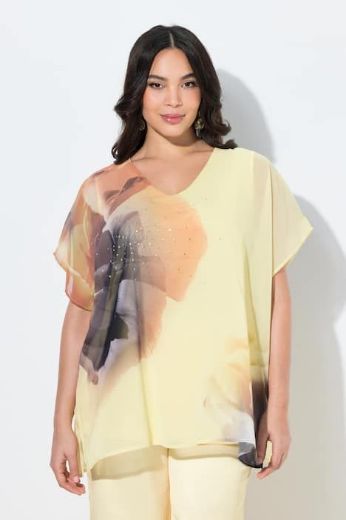 Moda za polnejše Bluza kratkih rukava V ovratnika plus velikost, xxl, Ulla Popken in Johann Popken (JP1880)