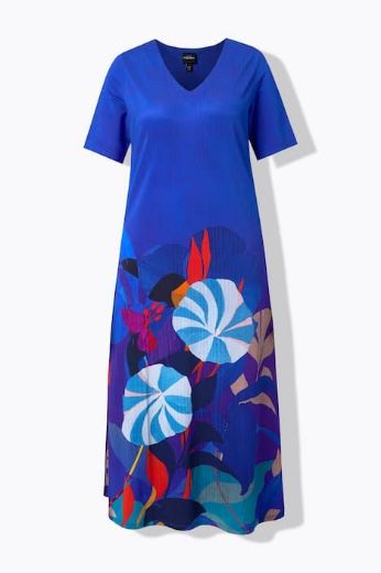 Moda za polnejše Haljina midi poludugih rukava V izrez plus velikost, xxl, Ulla Popken in Johann Popken (JP1880)