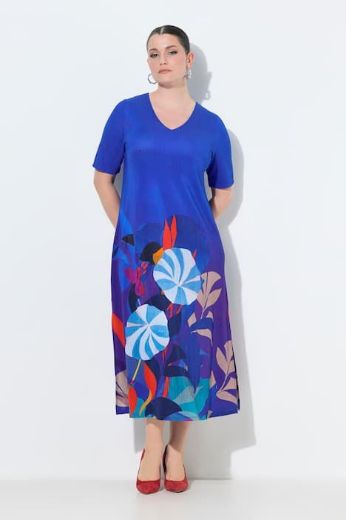 Moda za polnejše Haljina midi poludugih rukava V izrez plus velikost, xxl, Ulla Popken in Johann Popken (JP1880)