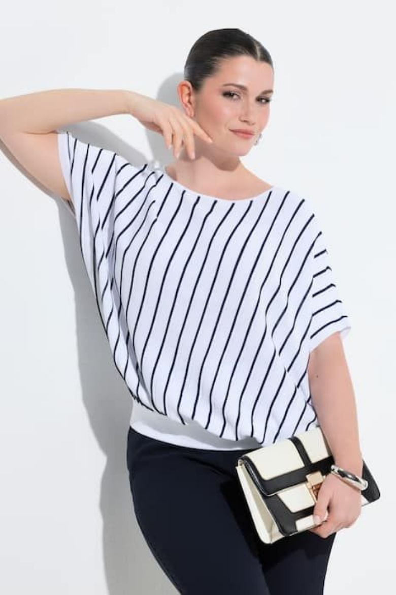 Moda za polnejše Pulover kratkih rukava plus velikost, xxl, Ulla Popken in Johann Popken (JP1880)