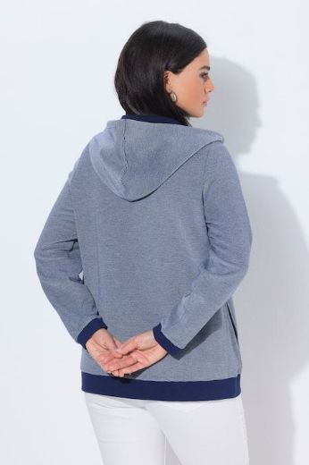 Moda za polnejše Majica dugih rukava patent zatvarač s kapuljačom plus velikost, xxl, Ulla Popken in Johann Popken (JP1880)