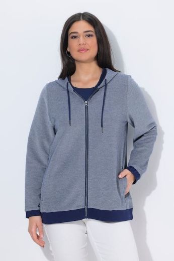 Moda za polnejše Majica dugih rukava patent zatvarač s kapuljačom plus velikost, xxl, Ulla Popken in Johann Popken (JP1880)