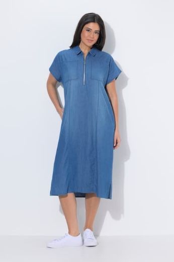 Moda za polnejše Haljina midi sa patentom traper izgled plus velikost, xxl, Ulla Popken in Johann Popken (JP1880)