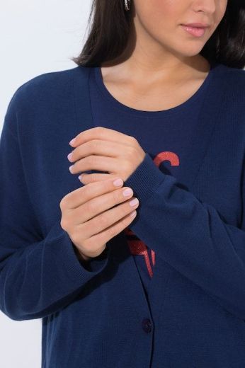 Moda za polnejše Majica s patentom dugih rukava V izreza plus velikost, xxl, Ulla Popken in Johann Popken (JP1880)