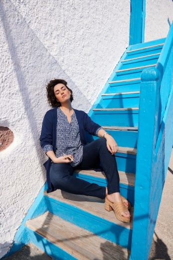 Moda za polnejše Majica s patentom dugih rukava V izreza plus velikost, xxl, Ulla Popken in Johann Popken (JP1880)