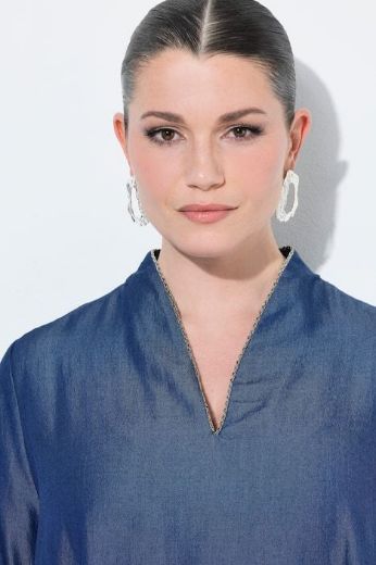 Moda za polnejše Haljina 3/4 rukavi traper izgled plus velikost, xxl, Ulla Popken in Johann Popken (JP1880)