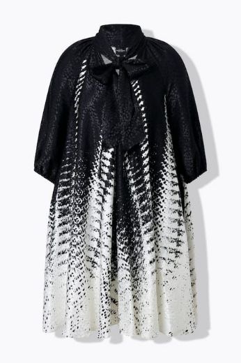 Moda za polnejše Haljina 3/4 rukavi s izrezom na vezanje plus velikost, xxl, Ulla Popken in Johann Popken (JP1880)