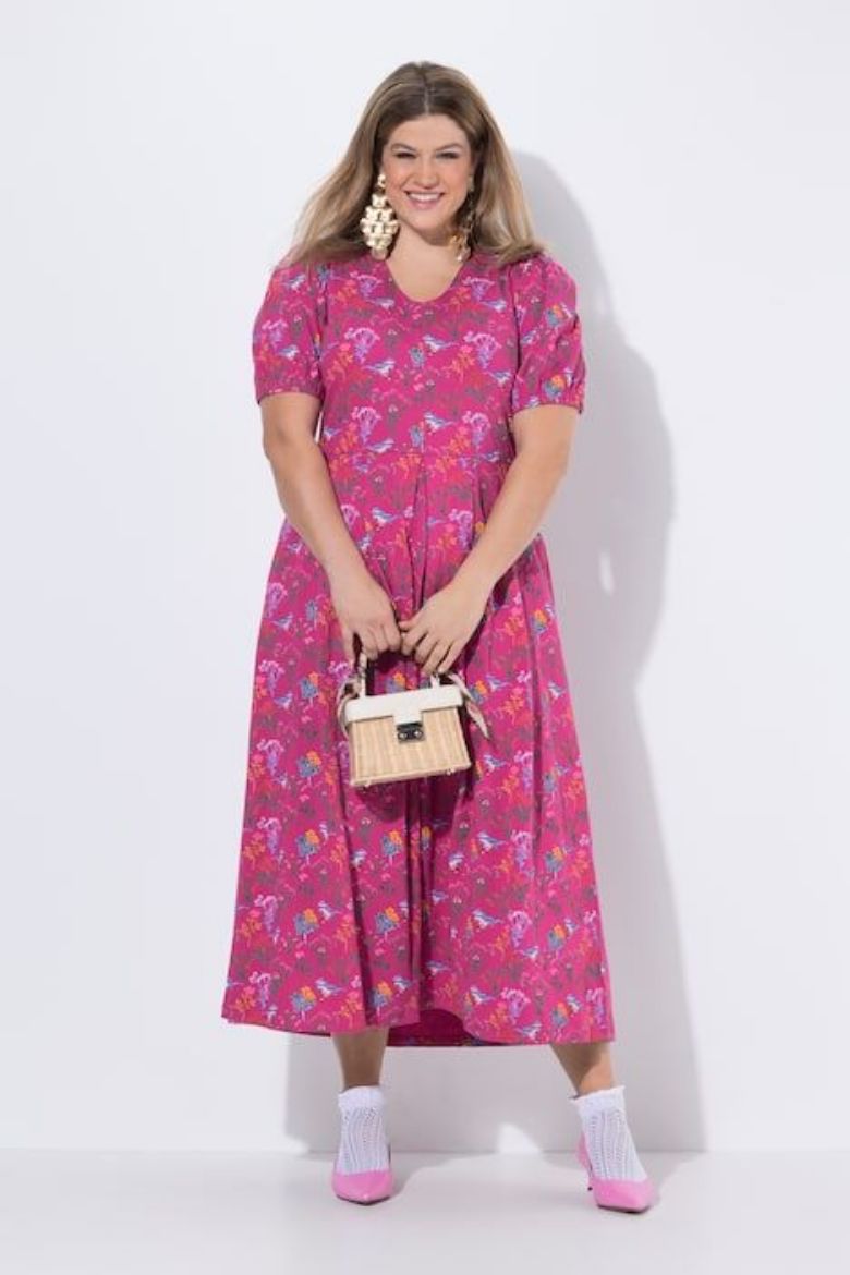 Moda za polnejše Haljina maxi kratkih rukava plus velikost, xxl, Ulla Popken in Johann Popken (JP1880)