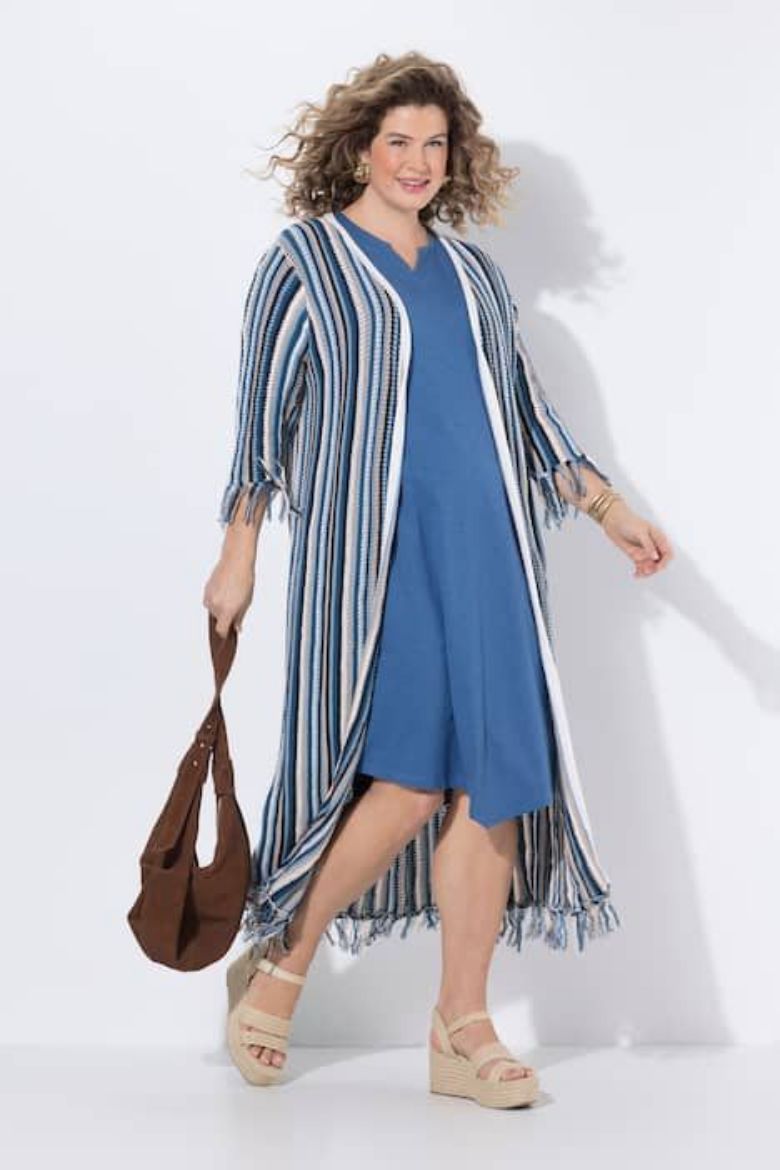 Moda za polnejše Kardigan3/4 rukava dužeg kroja plus velikost, xxl, Ulla Popken in Johann Popken (JP1880)