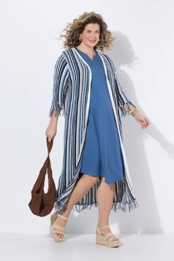 Moda za polnejše Kardigan3/4 rukava dužeg kroja plus velikost, xxl, Ulla Popken in Johann Popken (JP1880)