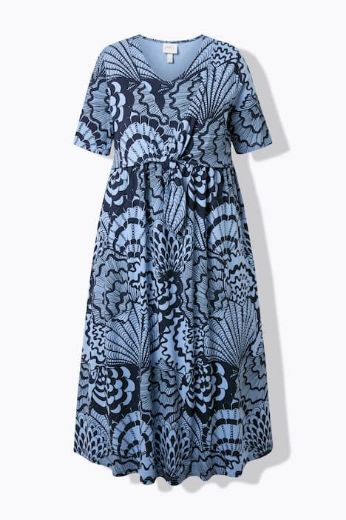 Moda za polnejše Haljina maxi kratkih rukava pamučna plus velikost, xxl, Ulla Popken in Johann Popken (JP1880)