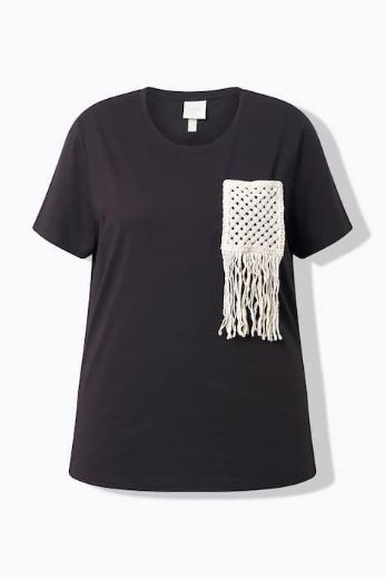 Moda za polnejše Majica kratkih rukava heklanog džepa pamučna plus velikost, xxl, Ulla Popken in Johann Popken (JP1880)