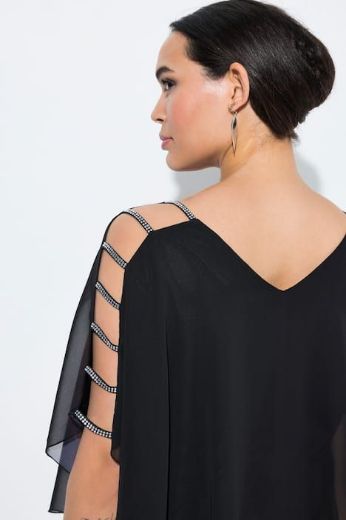 Moda za polnejše Bluza kratkih rukava dvoslojna V izreza plus velikost, xxl, Ulla Popken in Johann Popken (JP1880)