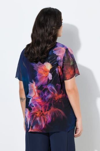 Moda za polnejše Bluza kratkih rukava dvoslojna okrulog izreza plus velikost, xxl, Ulla Popken in Johann Popken (JP1880)