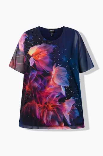 Moda za polnejše Bluza kratkih rukava dvoslojna okrulog izreza plus velikost, xxl, Ulla Popken in Johann Popken (JP1880)