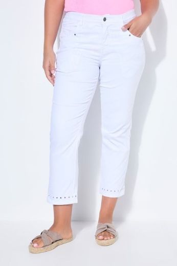 Moda za polnejše Hlače traper  7/8 nogavica plus velikost, xxl, Ulla Popken in Johann Popken (JP1880)