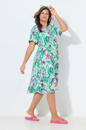 Moda za polnejše Haljina 1/2 rukava od muslina plus velikost, xxl, Ulla Popken in Johann Popken (JP1880)