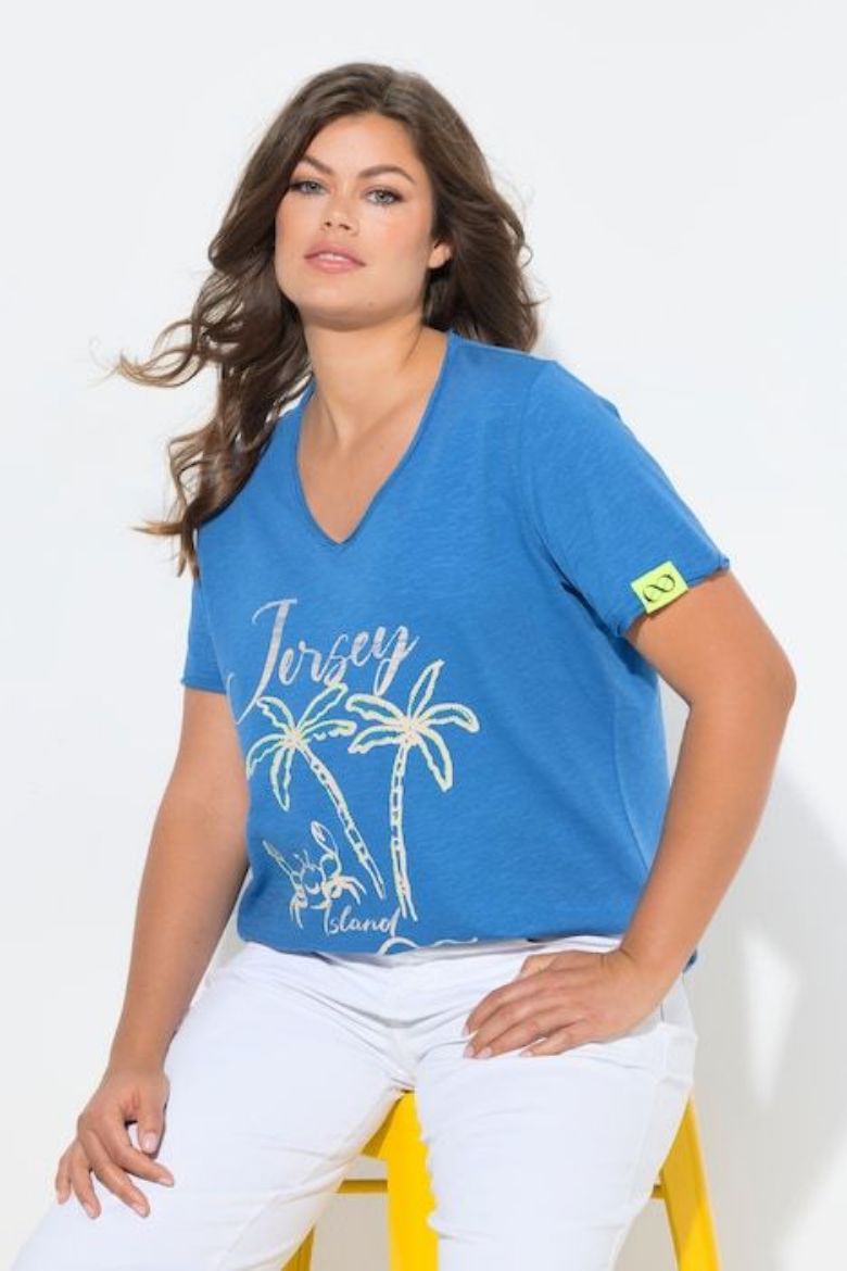 Moda za polnejše Majica kratkih rukava V izreza plus velikost, xxl, Ulla Popken in Johann Popken (JP1880)