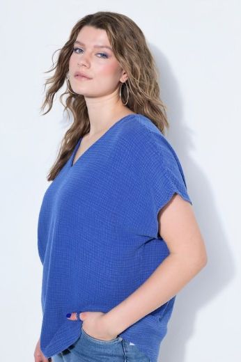 Moda za polnejše Bluza kratkih rukava V izreza plus velikost, xxl, Ulla Popken in Johann Popken (JP1880)