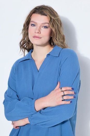 Moda za polnejše Majica dugih rukava od muslina plus velikost, xxl, Ulla Popken in Johann Popken (JP1880)