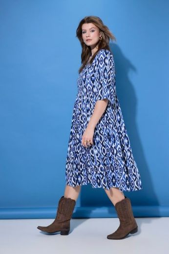 Moda za polnejše Haljina midi 3/4 rukava A kroja plus velikost, xxl, Ulla Popken in Johann Popken (JP1880)