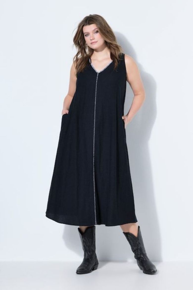 Moda za polnejše Haljina maxi bez rukava A kroja plus velikost, xxl, Ulla Popken in Johann Popken (JP1880)