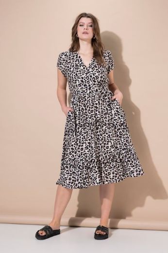 Moda za polnejše Haljina midi kratkih rukava A kroja plus velikost, xxl, Ulla Popken in Johann Popken (JP1880)