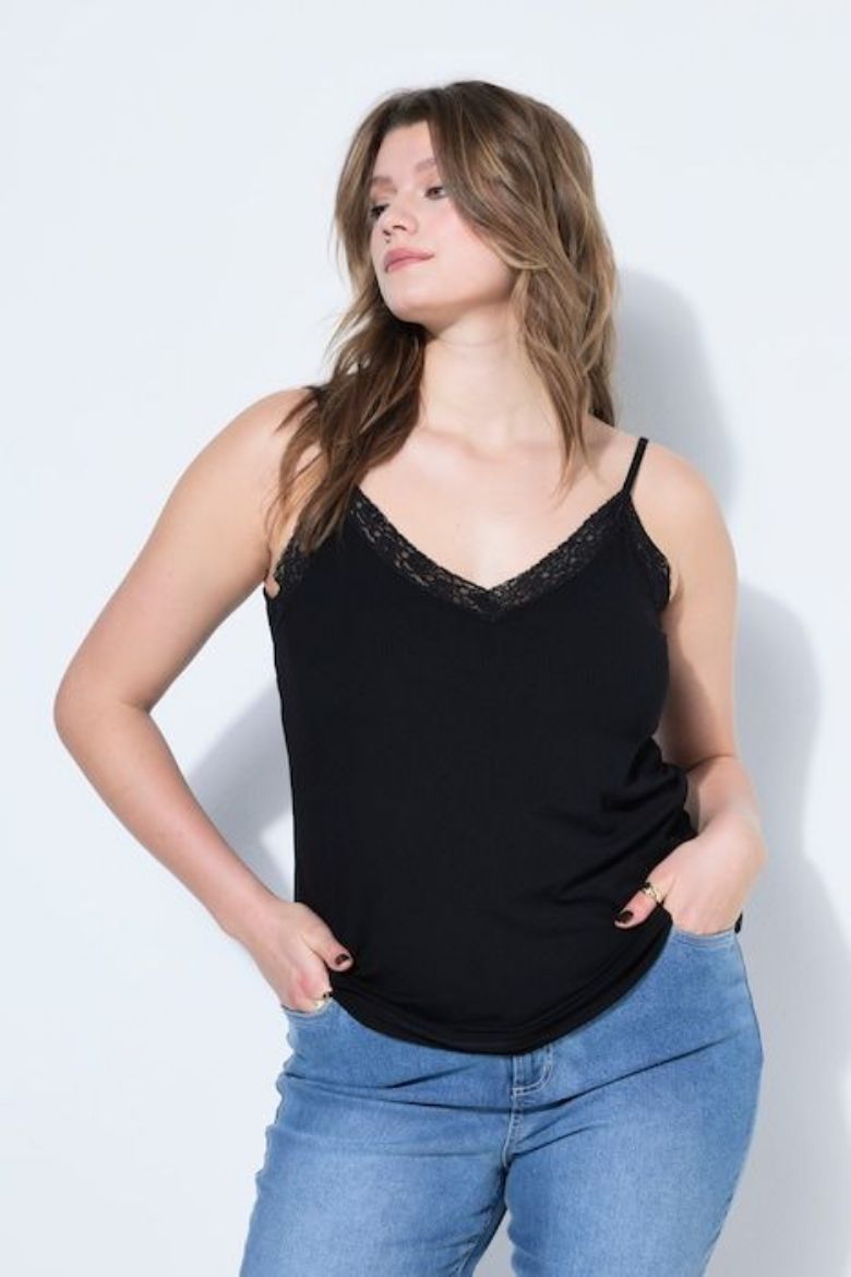 Moda za polnejše Majica bez rukava A kroja plus velikost, xxl, Ulla Popken in Johann Popken (JP1880)