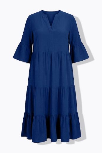 Moda za polnejše Haljina 3/4 rukavi A kroja duži model plus velikost, xxl, Ulla Popken in Johann Popken (JP1880)