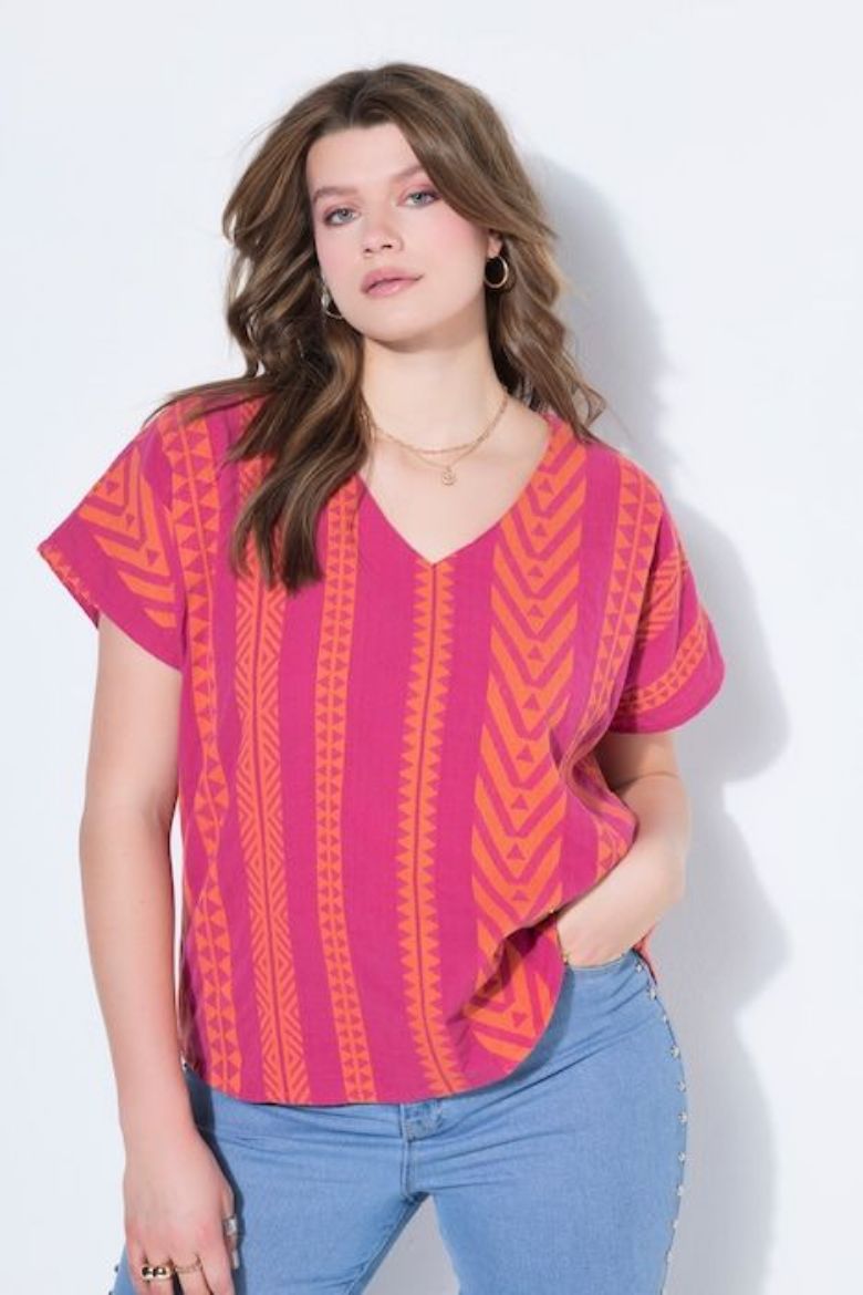 Moda za polnejše Bluza kratkih rukava šireg kroja plus velikost, xxl, Ulla Popken in Johann Popken (JP1880)