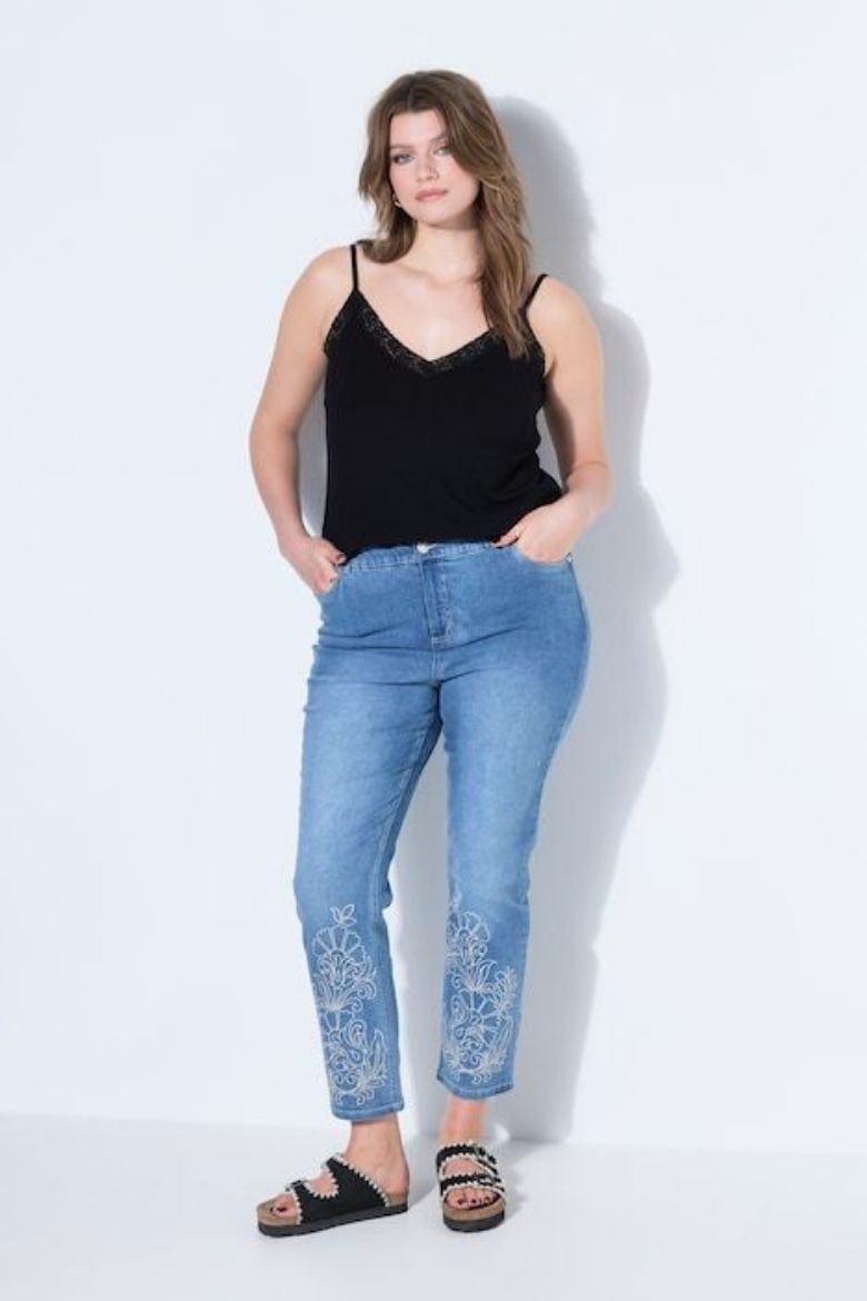 Moda za polnejše Hlače traper visokog struka plus velikost, xxl, Ulla Popken in Johann Popken (JP1880)