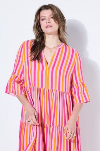 Moda za polnejše Haljina midi 3/4 rukava A kroja plus velikost, xxl, Ulla Popken in Johann Popken (JP1880)