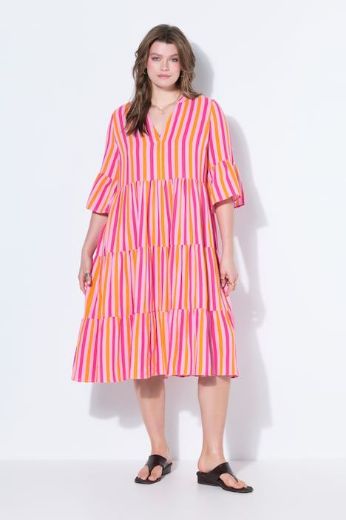 Moda za polnejše Haljina midi 3/4 rukava A kroja plus velikost, xxl, Ulla Popken in Johann Popken (JP1880)