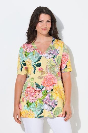 Moda za polnejše Majica kratkih rukava V izreza plus velikost, xxl, Ulla Popken in Johann Popken (JP1880)