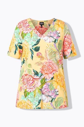 Moda za polnejše Majica kratkih rukava V izreza plus velikost, xxl, Ulla Popken in Johann Popken (JP1880)