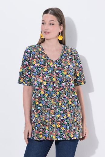 Moda za polnejše Majica kratkih rukava V izreza plus velikost, xxl, Ulla Popken in Johann Popken (JP1880)