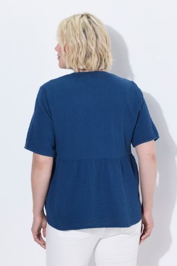 Moda za polnejše Bluza kratkih rukava muselin plus velikost, xxl, Ulla Popken in Johann Popken (JP1880)