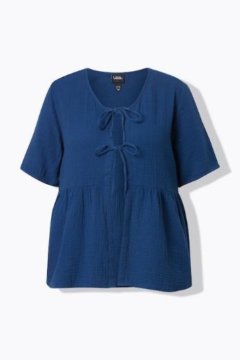 Moda za polnejše Bluza kratkih rukava muselin plus velikost, xxl, Ulla Popken in Johann Popken (JP1880)