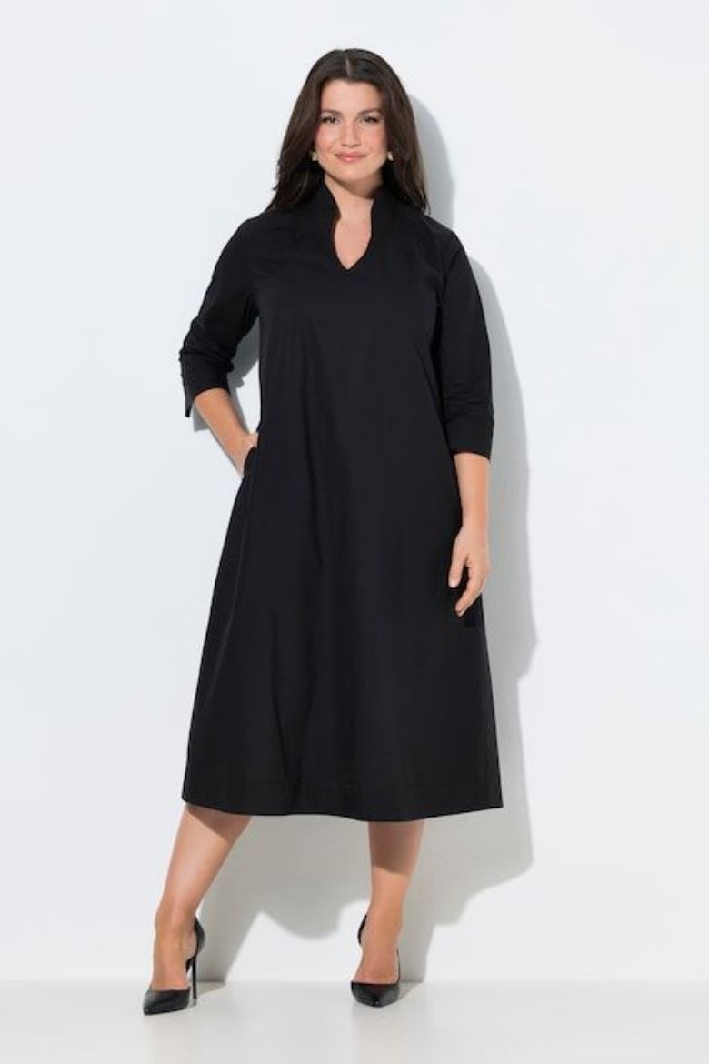 Moda za polnejše Haljina midi 3/4 rukava A kroja plus velikost, xxl, Ulla Popken in Johann Popken (JP1880)