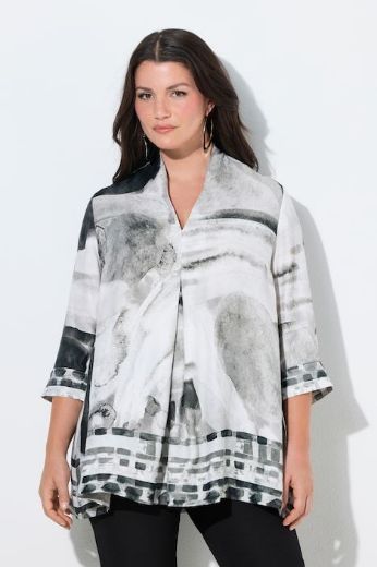 Moda za polnejše Bluza 3/4 rukava od satena plus velikost, xxl, Ulla Popken in Johann Popken (JP1880)