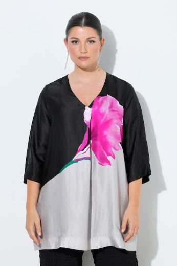 Moda za polnejše Bluza 3/4 rukava od satena plus velikost, xxl, Ulla Popken in Johann Popken (JP1880)