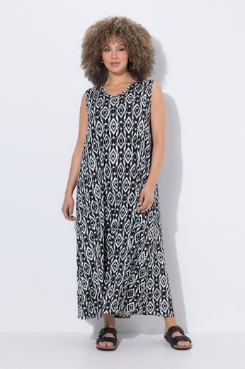 Moda za polnejše Haljina midi bez rukava V izreza plus velikost, xxl, Ulla Popken in Johann Popken (JP1880)