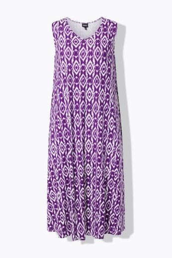 Moda za polnejše Haljina midi bez rukava V izreza plus velikost, xxl, Ulla Popken in Johann Popken (JP1880)