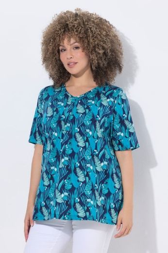 Moda za polnejše Majica kratkih rukava V izreza plus velikost, xxl, Ulla Popken in Johann Popken (JP1880)